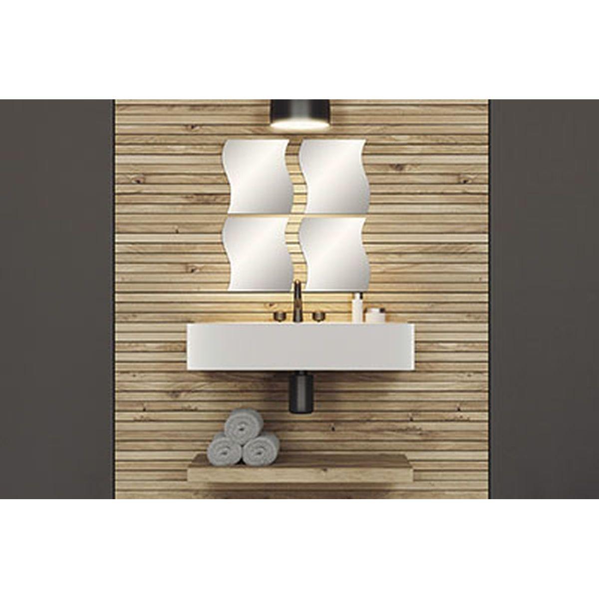 SET DE 4 MIROIRS VAGUES 28X30CM 2MM UNI