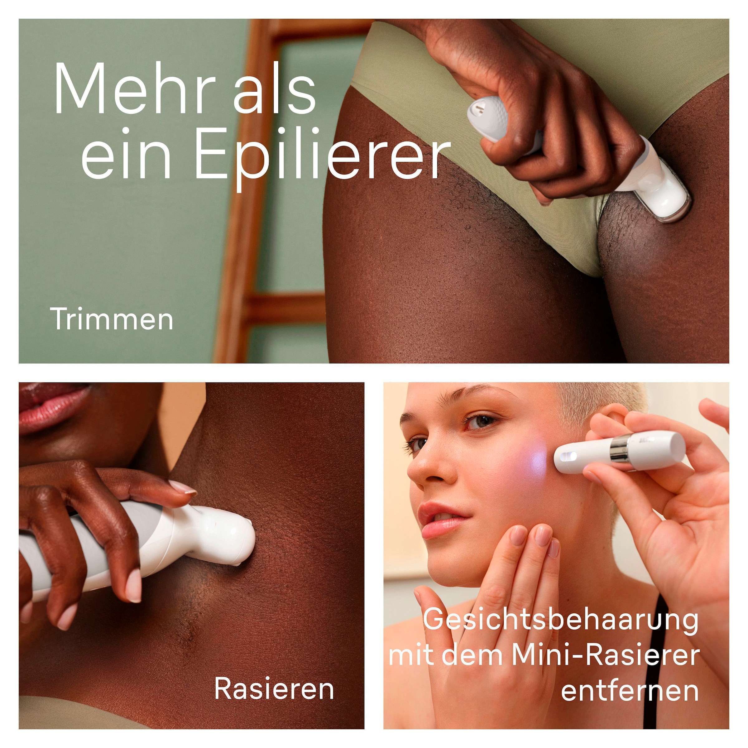 Braun Epilierer »Silk-épil 9-341 SensoSmartTM« mit Rasier- und Trimmeraufsatz & Mini-Rasierer für das Gesicht