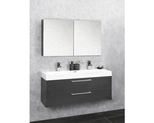 Verschil dubbele wastafel Somero 100 x 38 cm wit glanzend geglazuurd 36.104.52