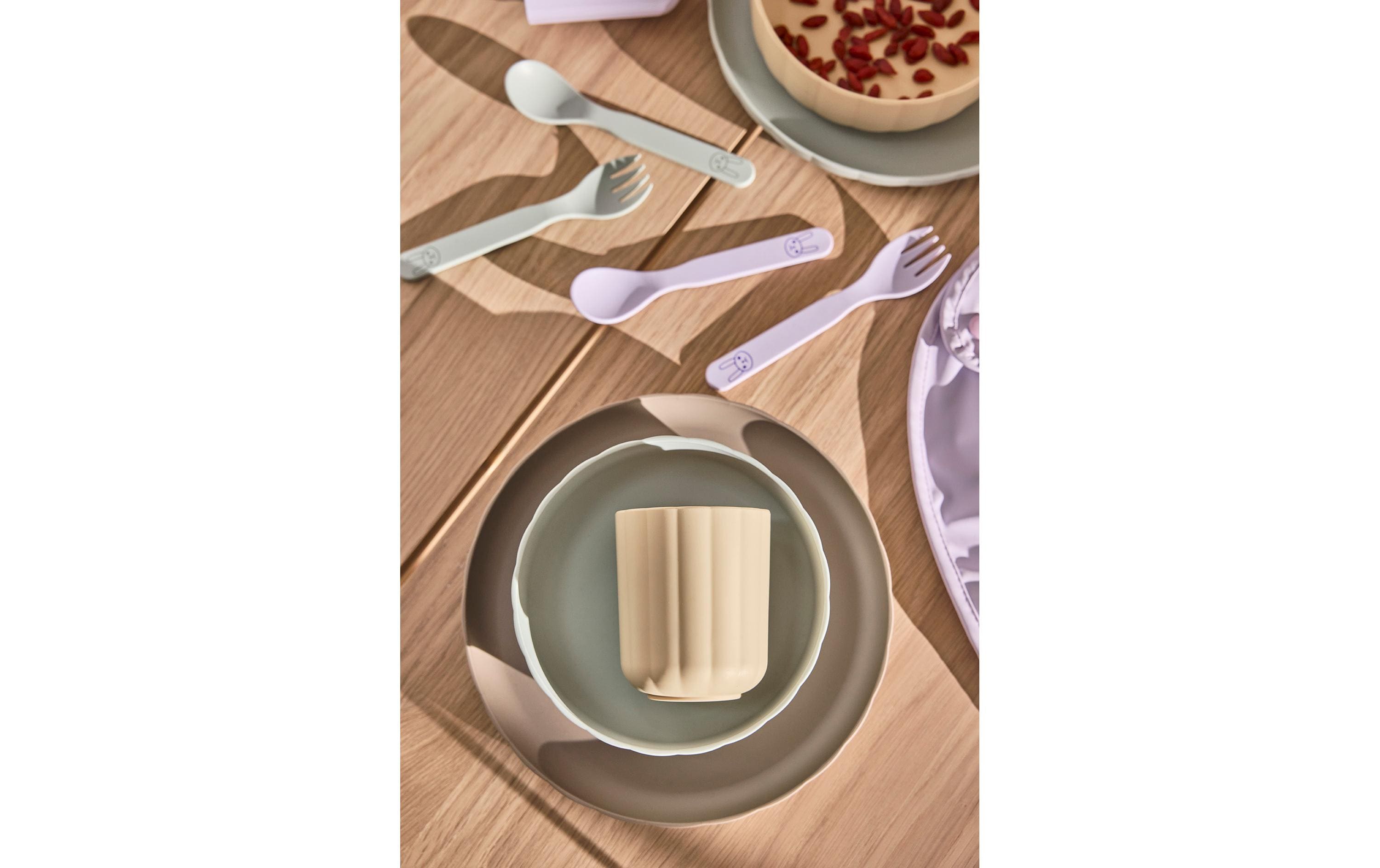 Kindergeschirrset Pullo 3-er Set, Mint, Taupe, VanilleTasse, Teller und Becher-Set
