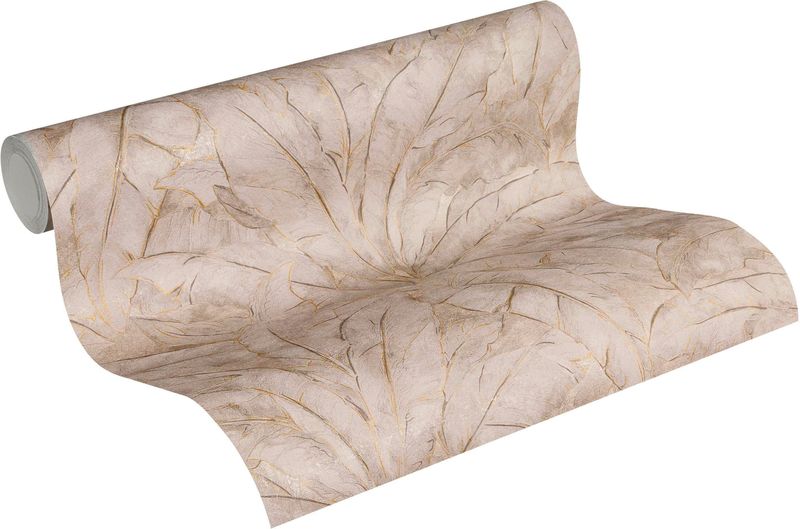 BLADEREN MET GOUDEN CONTOUREN BEHANG | Chique botanisch - beige grijs goud - A.S. Création Metropolitan Stories