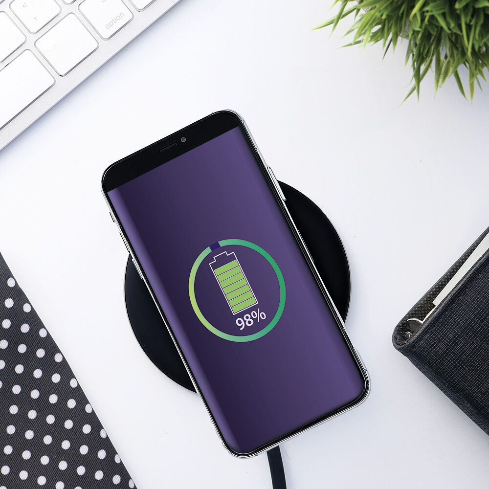 Chargeur sans fil noir charge rapide 10W x2