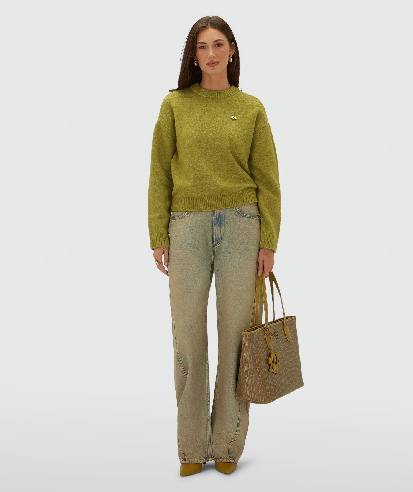JV-IZE oversized trui - pistachio