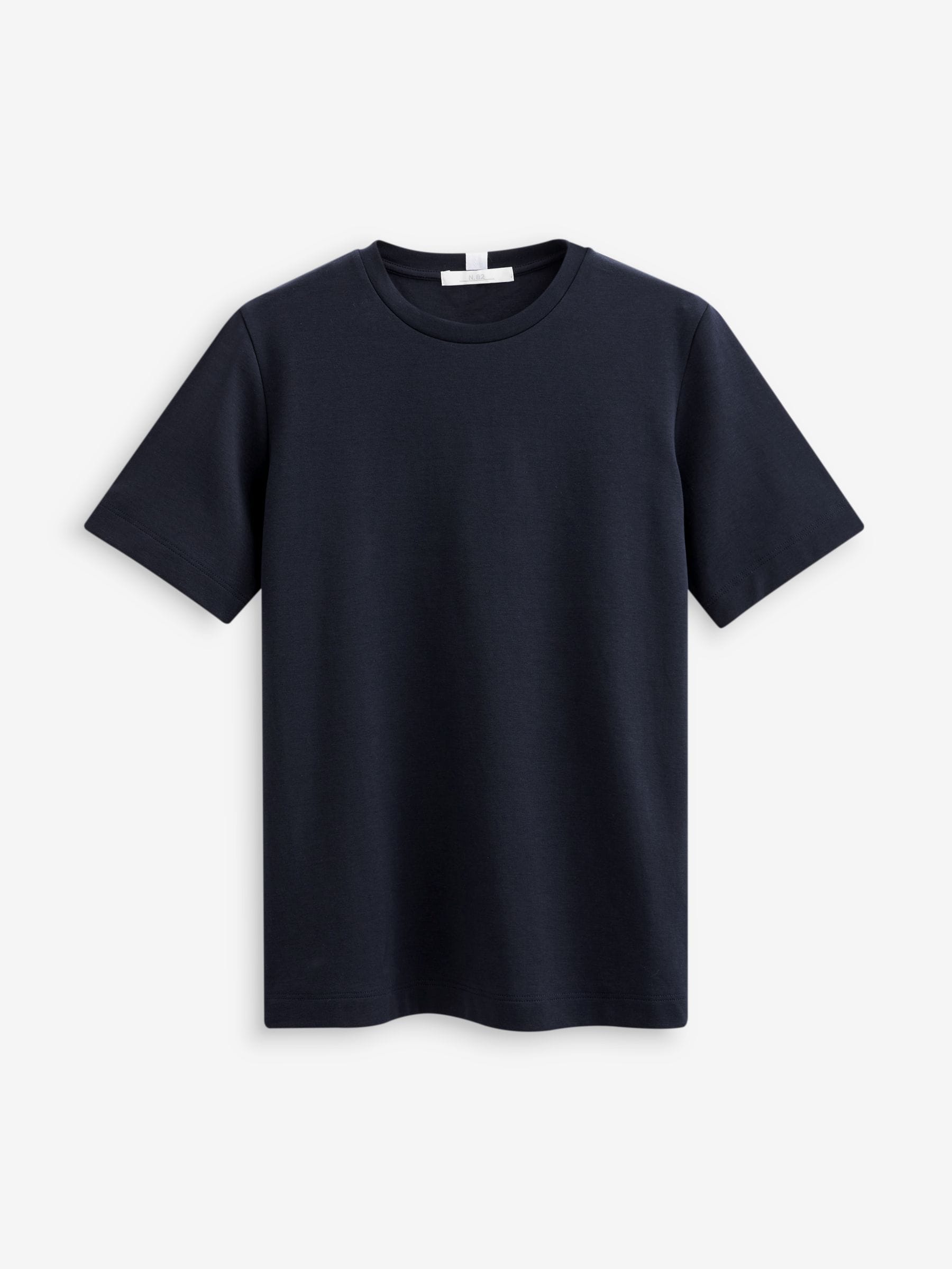 Donkerblauw - Dik T-shirt met ronde hals en korte mouwen
