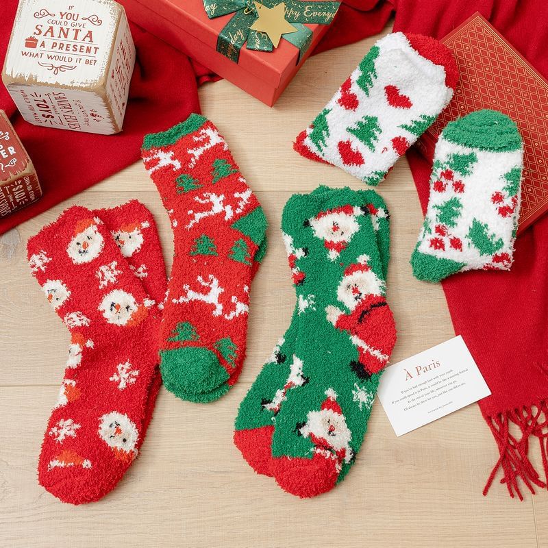 Romilan - Kerstprint Coral Fleece Sokken