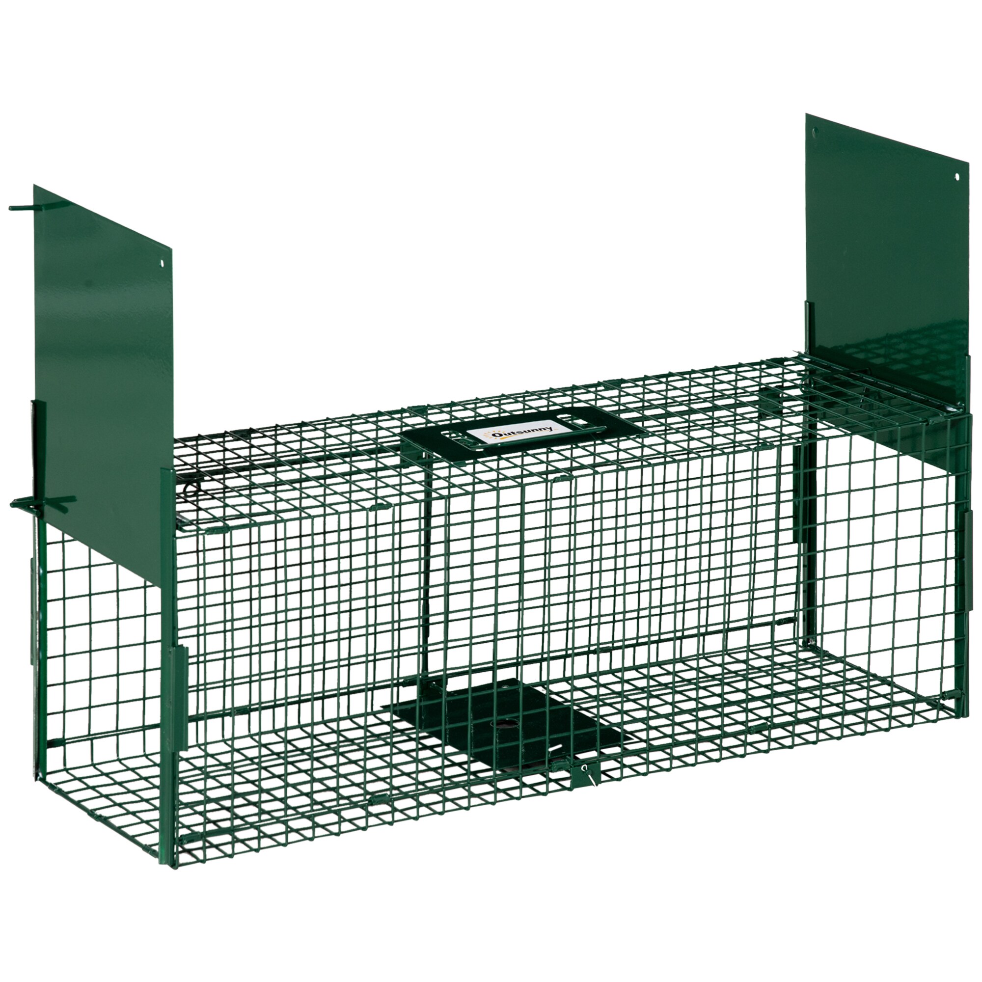 Outsunny Lebendfalle mit Doppeltüren grün 80L x 25B x 30H cm