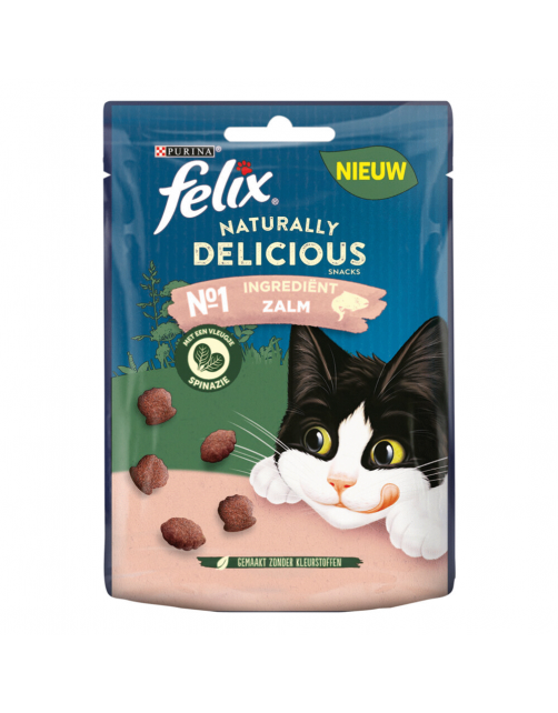 Felix Naturally Delicious - Kattensnack - Zalm Spinazie 50 g