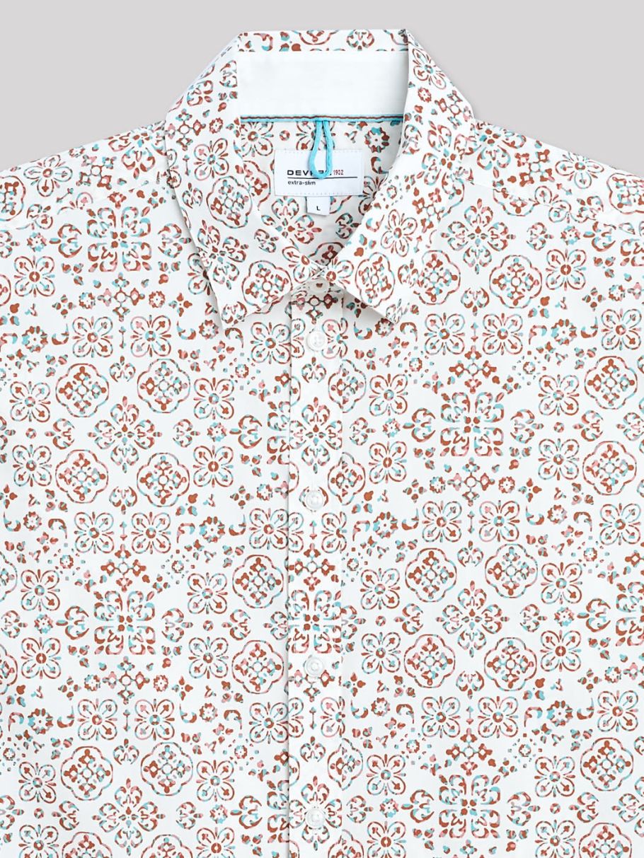 Chemise extra-slim stretch géométrique