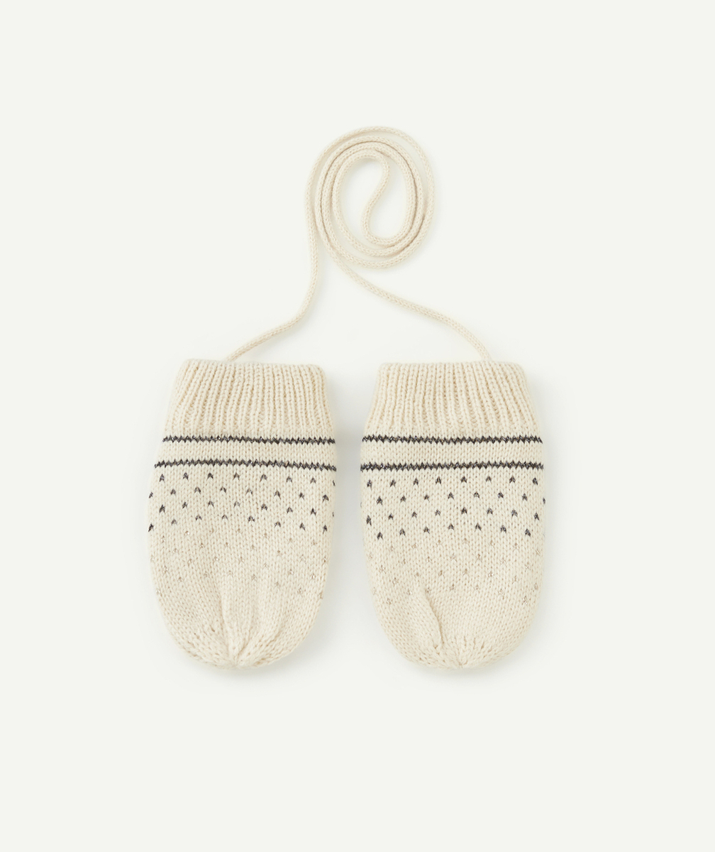 LA PAIRE DE MOUFLES BÉBÉ FILLE EN FIBRES RECYCLÉES ÉCRU