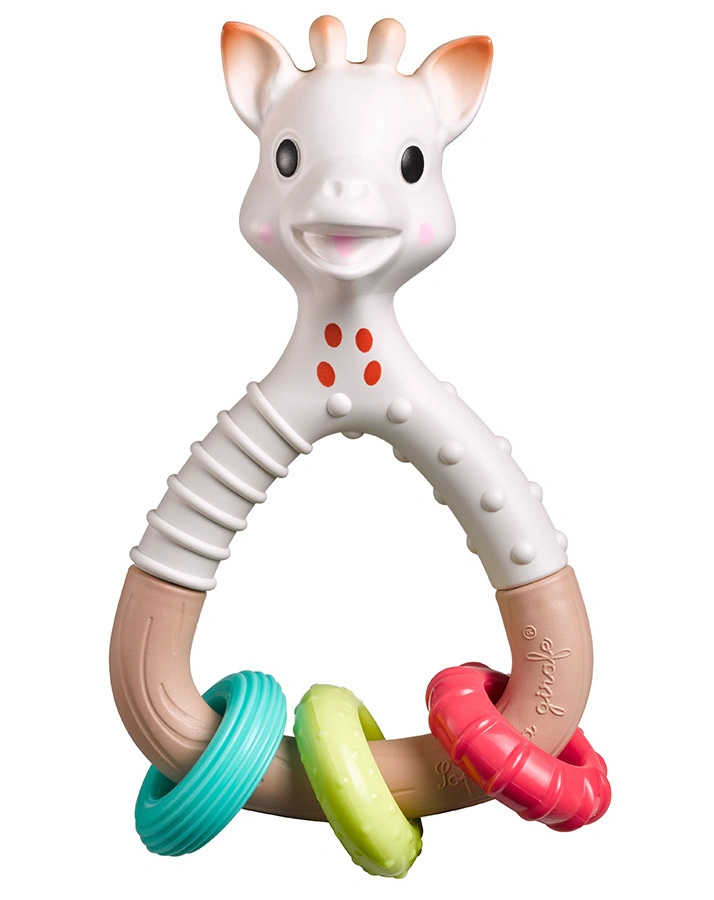 Rassel-Ring SO'PURE – SOPHIE LA GIRAFE® in bunt