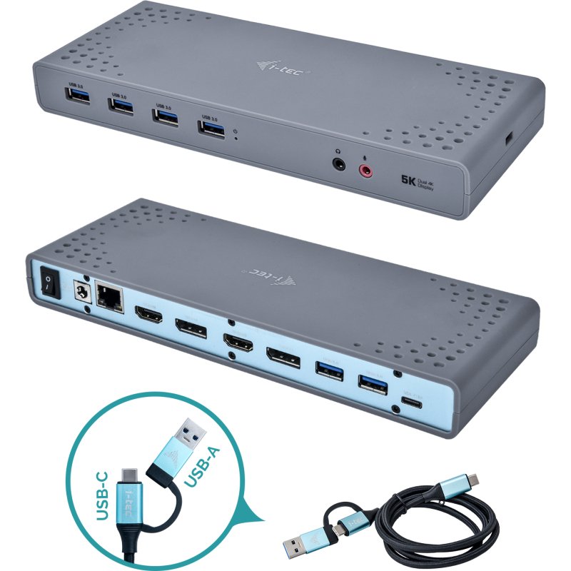 i-tec USB 3.0 / USB-C / Thunderbolt 3 Dual Display Docking Station