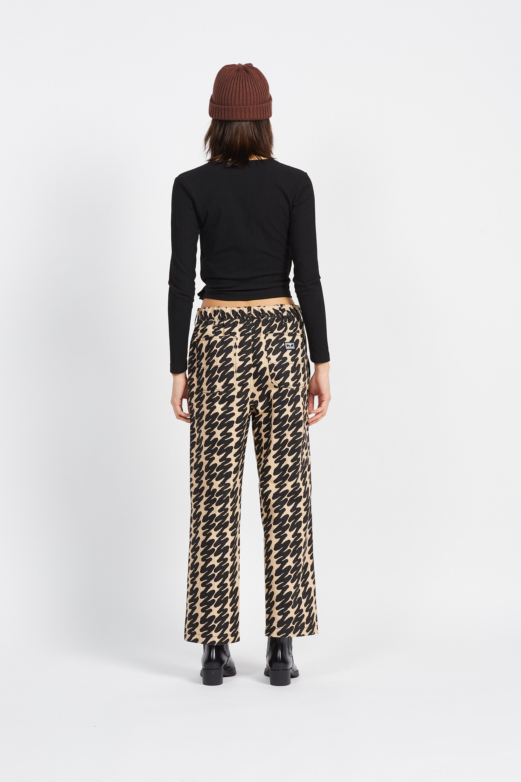 OBEY Pantalon BRIGHTON PRINT CARPENTER Noir