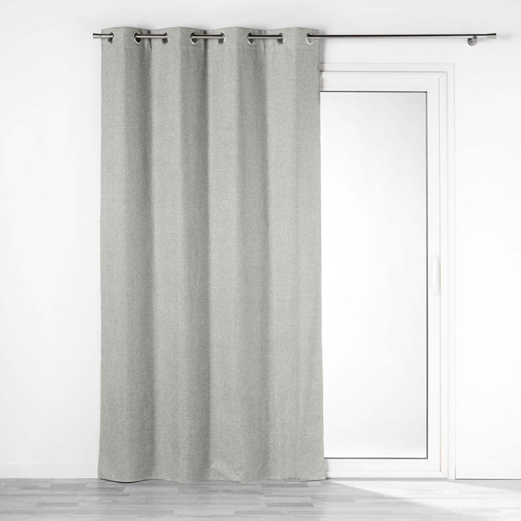 Rideau occultant chambray CREPUSCULE gris 140x260cm
