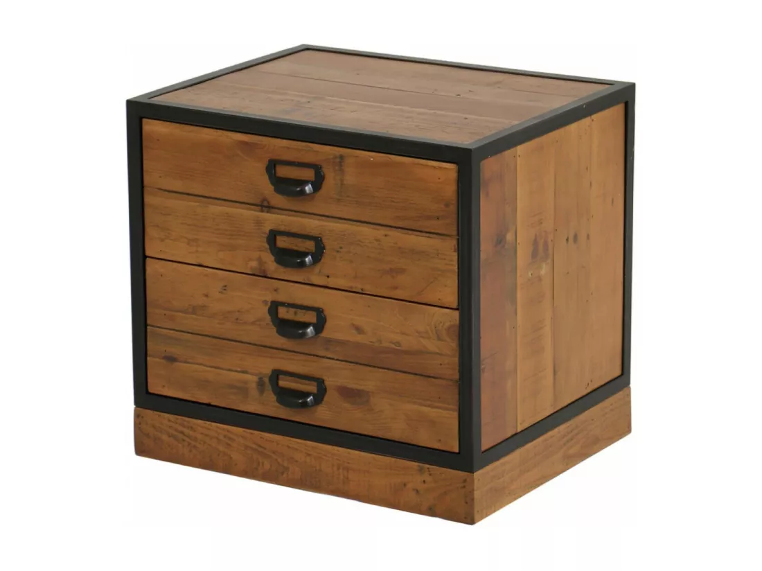 Meuble de rangement 2 tiroirs Bois-MDF Marron - Manufacture Interior's