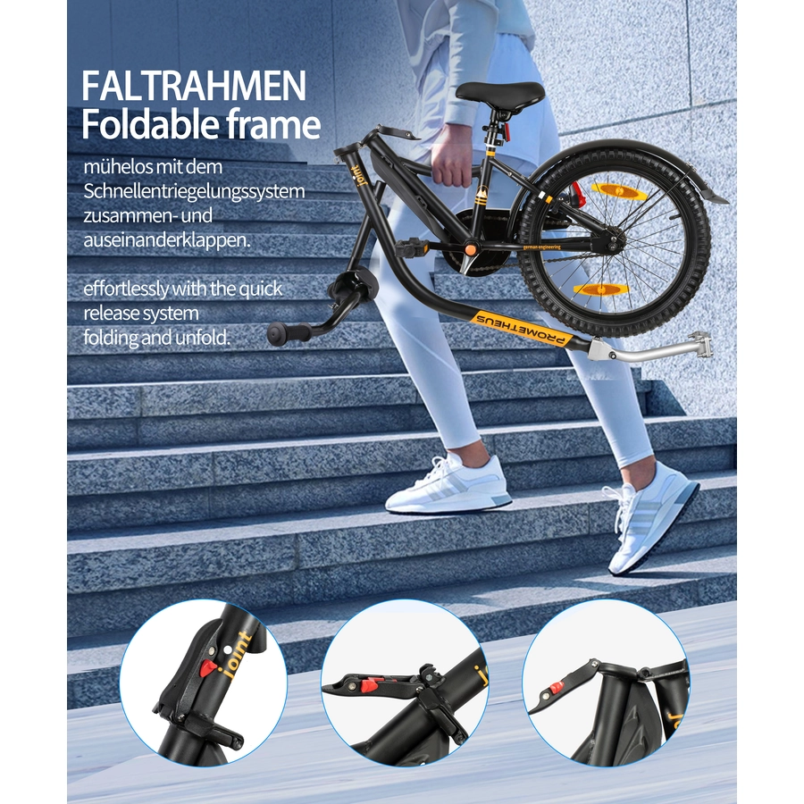 PROMETHEUS BICYCLES® Tandem Fahrradanhänger 18 Zoll