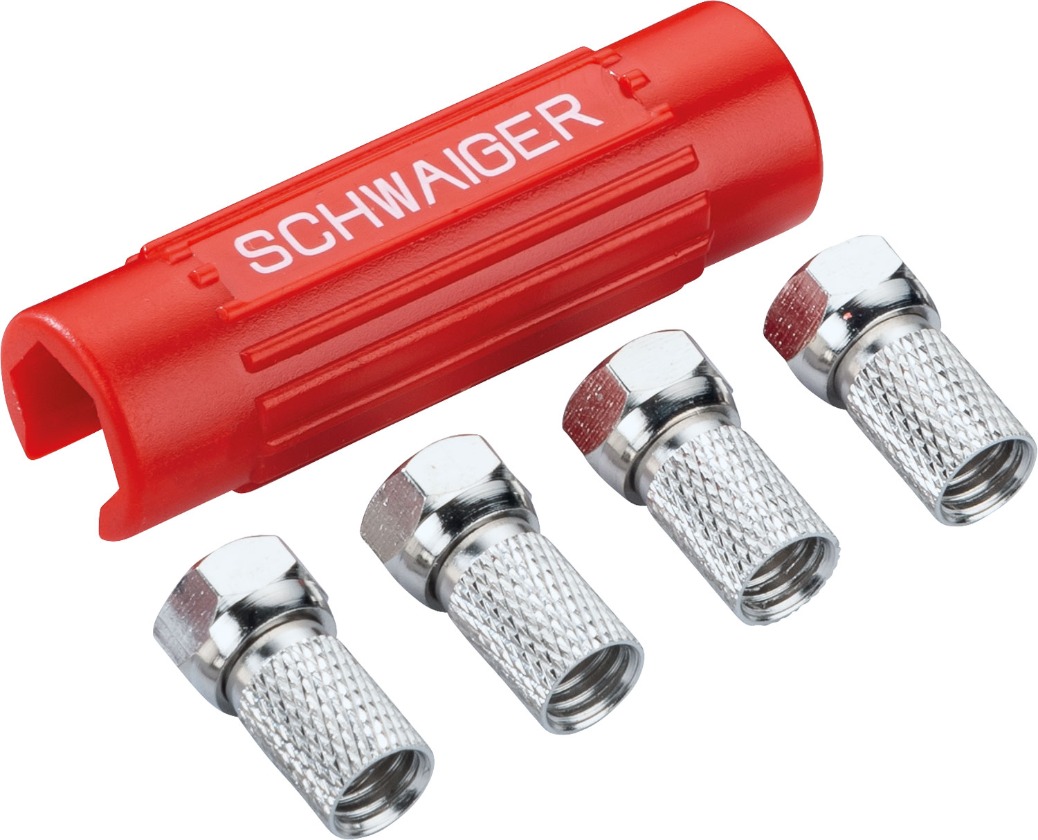 Schwaiger ADH14 set van 4 F-connectoren met opdraaihulp