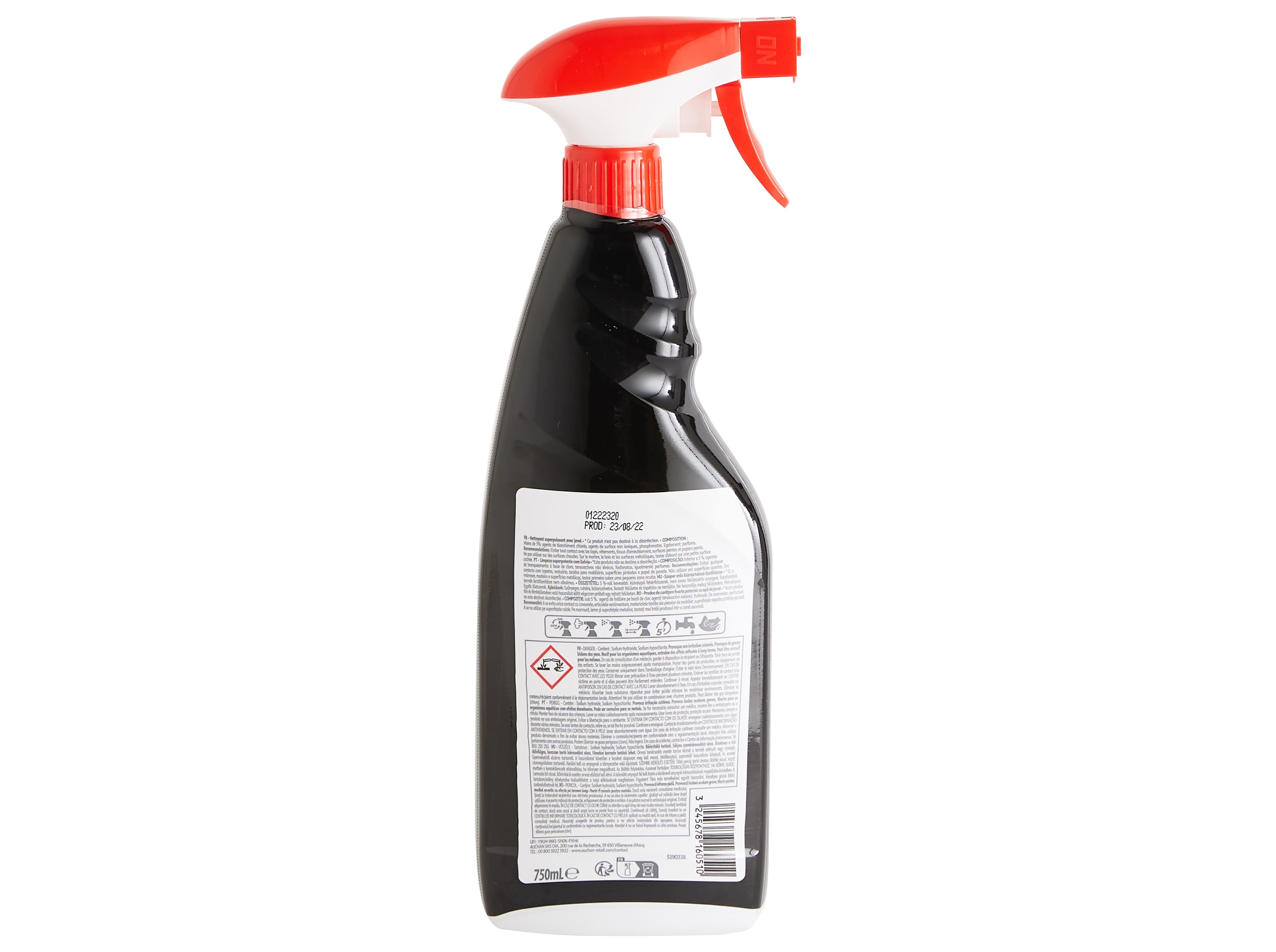 SPRAY AUCHAN POWER MULTISUPERFÍCIES COM LIXÍVIA 750ML