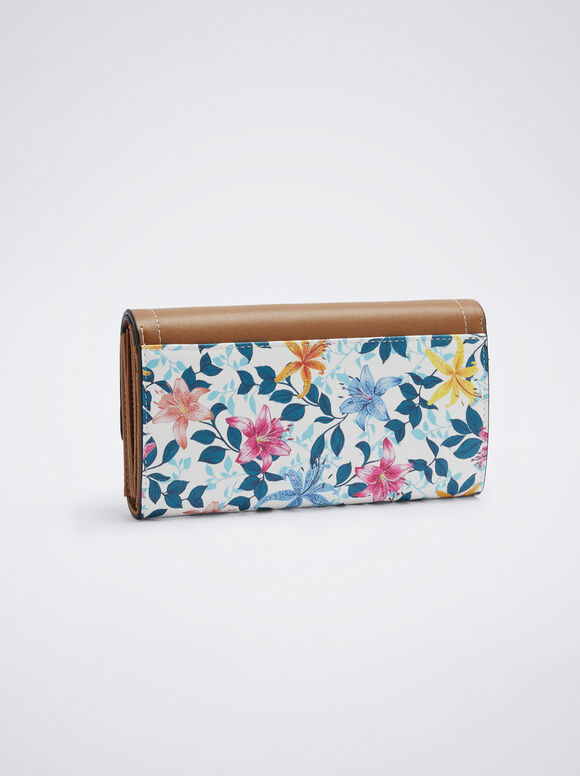 Carteira com estampa floral - Rosa