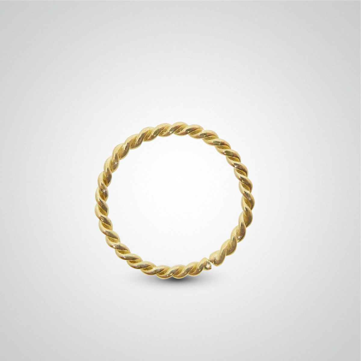 Piercing de nez anneau or jaune torsadé à écarter