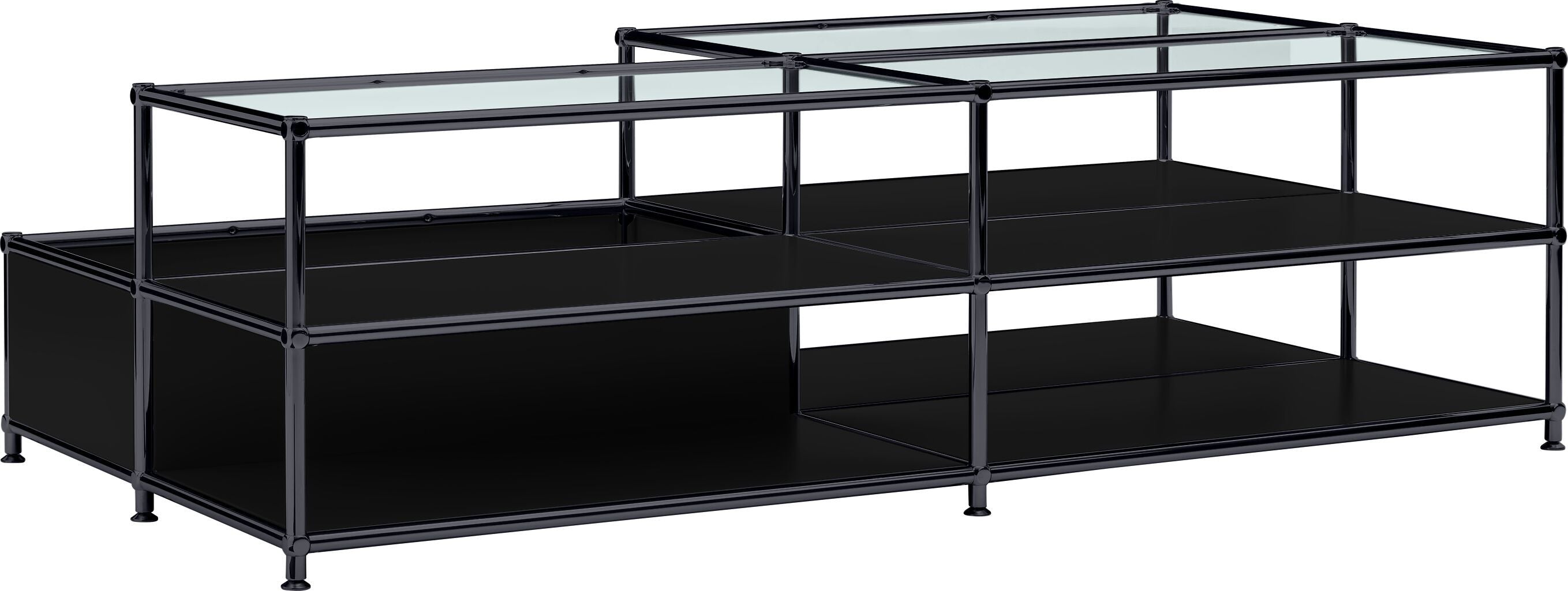 FLEXCUBE Salontisch - Schwarz / B: 152.5 cm x T: 77.5 cm x H: 43.5 cm