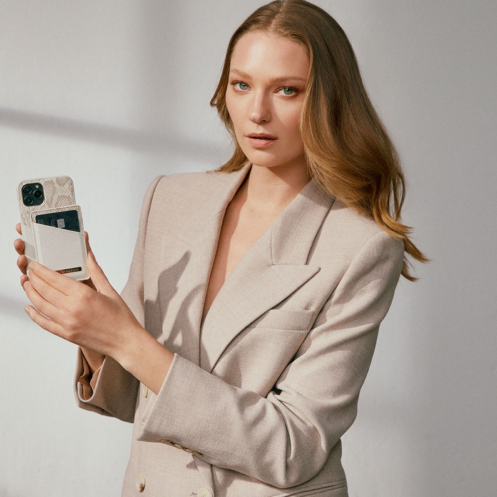 AirPods (1. & 2. Generation) Atelier Leder Tasche Schutzhülle Abdeckung (IDFAPC-200) - Pearl Python