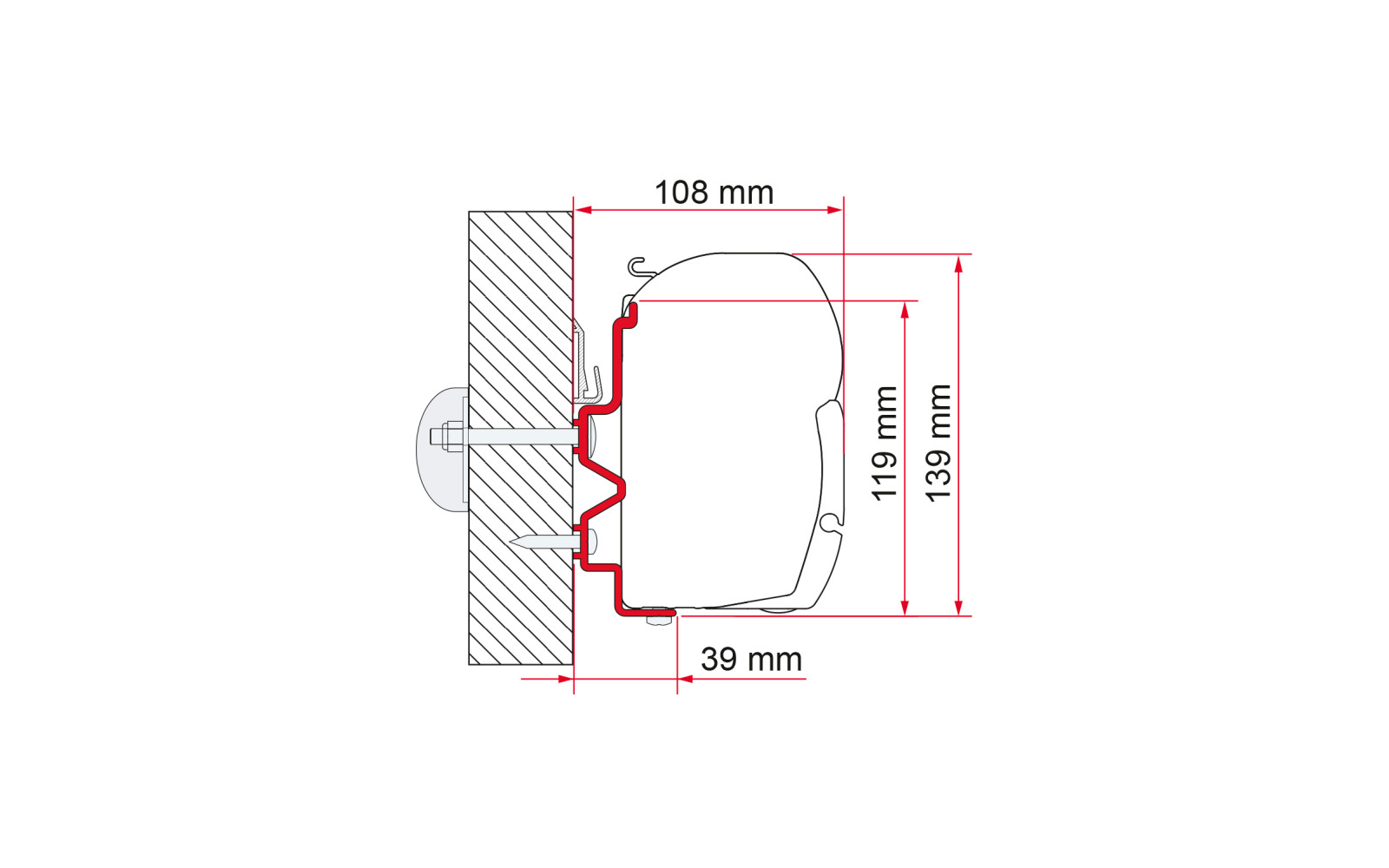 Fiamma Adapter Halterung F45 für Rapido Serie 9dF-9M-10  450 cm