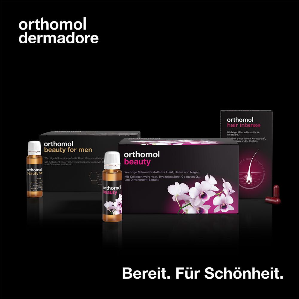 Orthomol Beauty für Frauen - für Haut, Haare und Nägel, mit Hyaluronsäure, Kollagen und Coenzym Q10 - Beauty-Box mit Trinkampullen