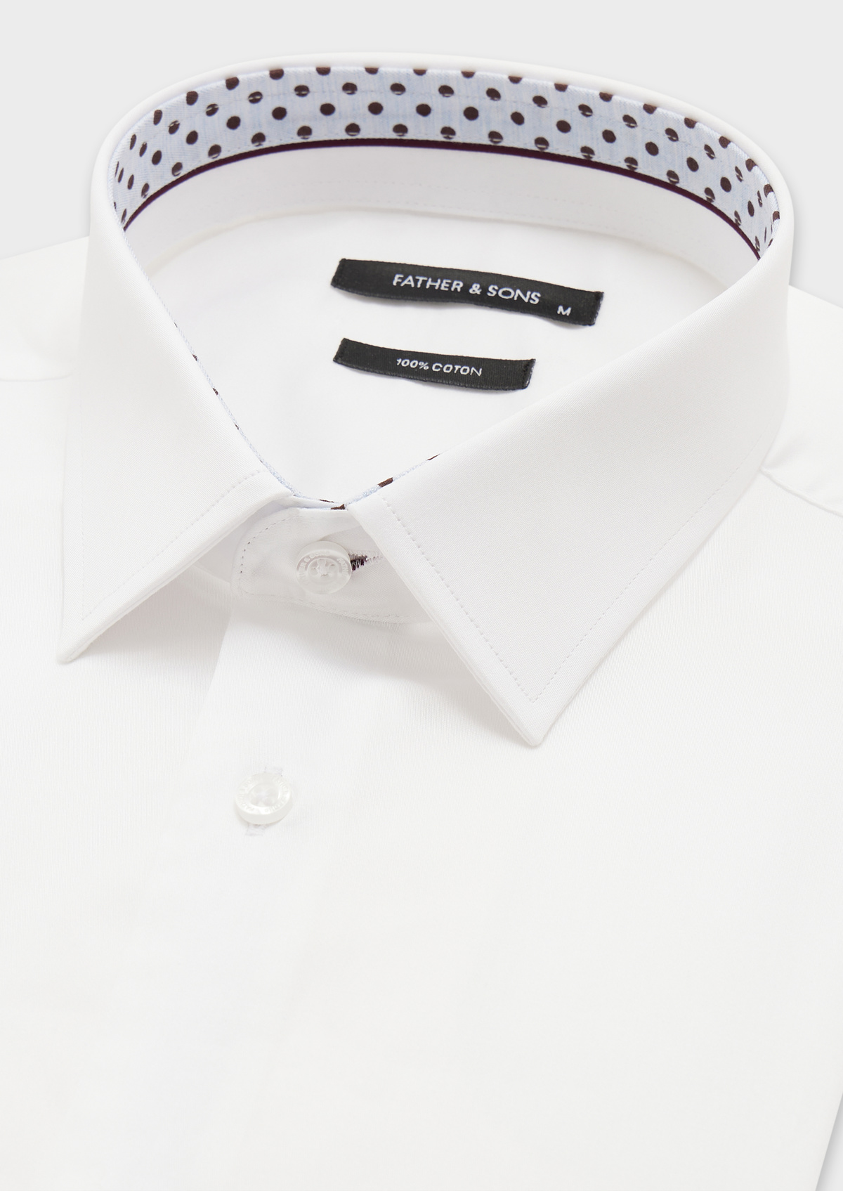 Chemise habillée Slim en satin de coton uni blanc