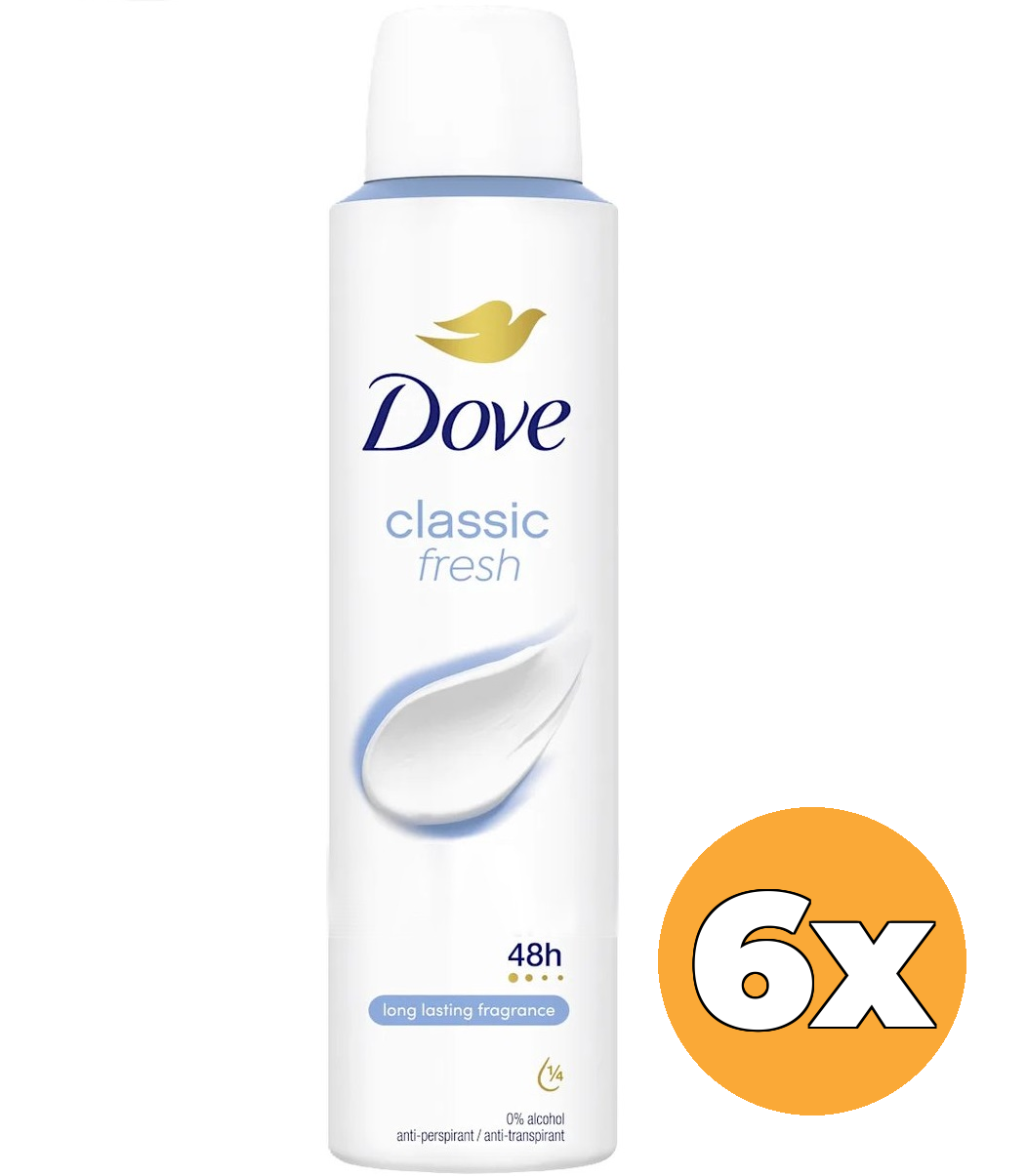 6x Dove Deodorant Spray Classic Fresh (200 ml)