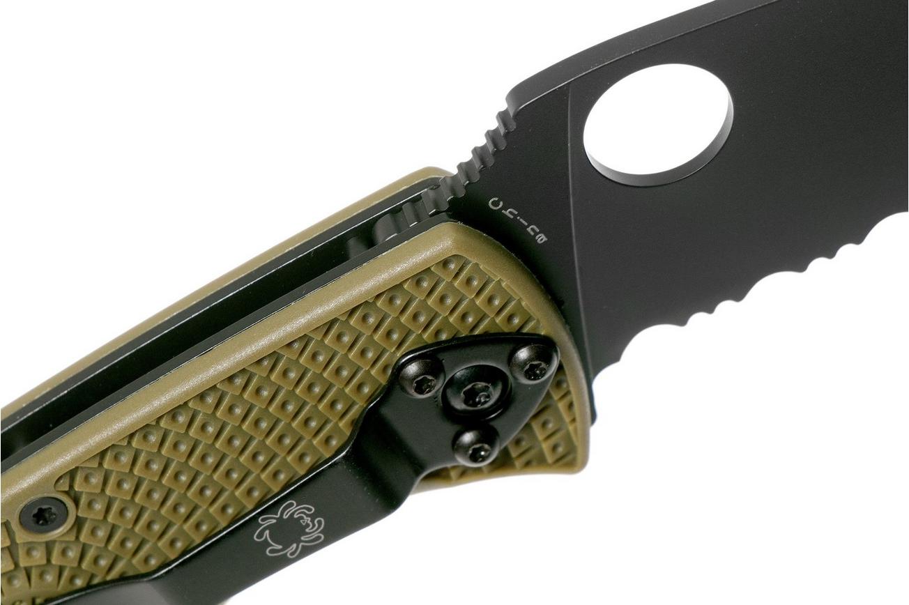 Spyderco Tenacious Lightweight OD Green Black C122PSODBK FRN partly serrated zakmes
