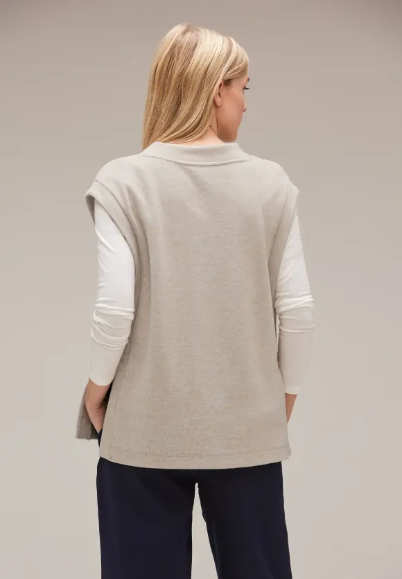 Weste mit V-Ausschnitt - bleached sand melange