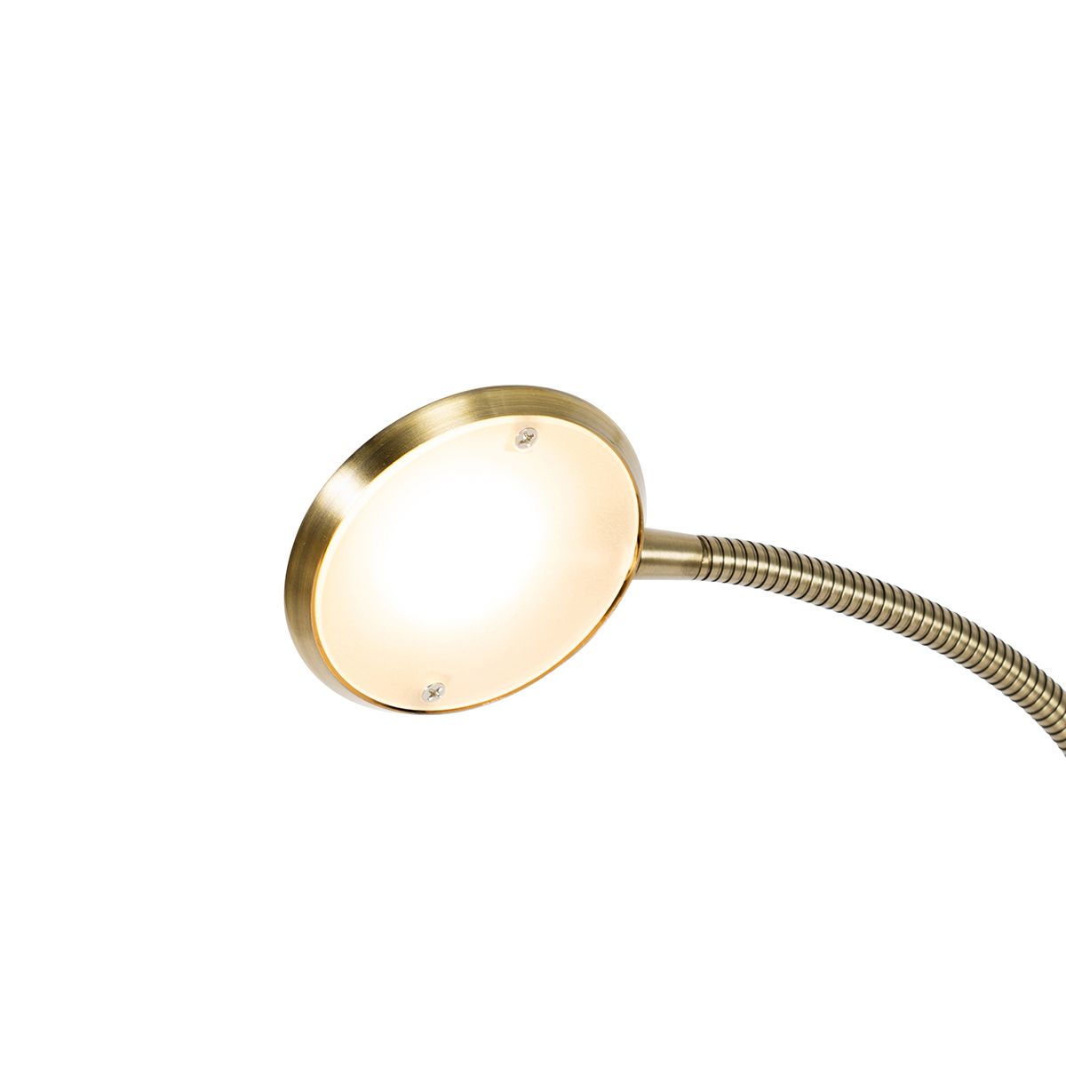 Vloerlamp brons incl. LED en dimmer met leeslamp - Fez