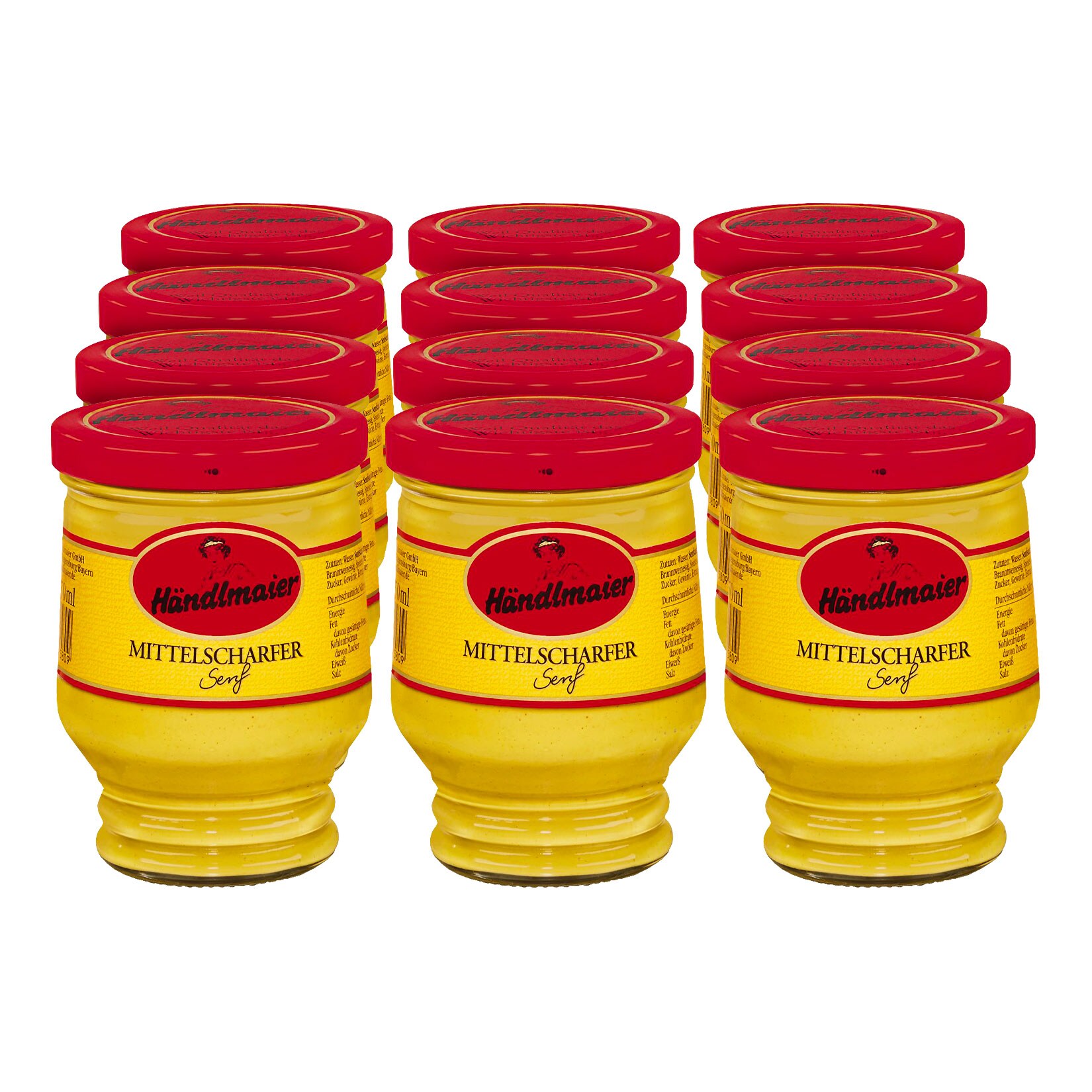 Händlmaier Senf mittelscharf 250 ml, 12er Pack