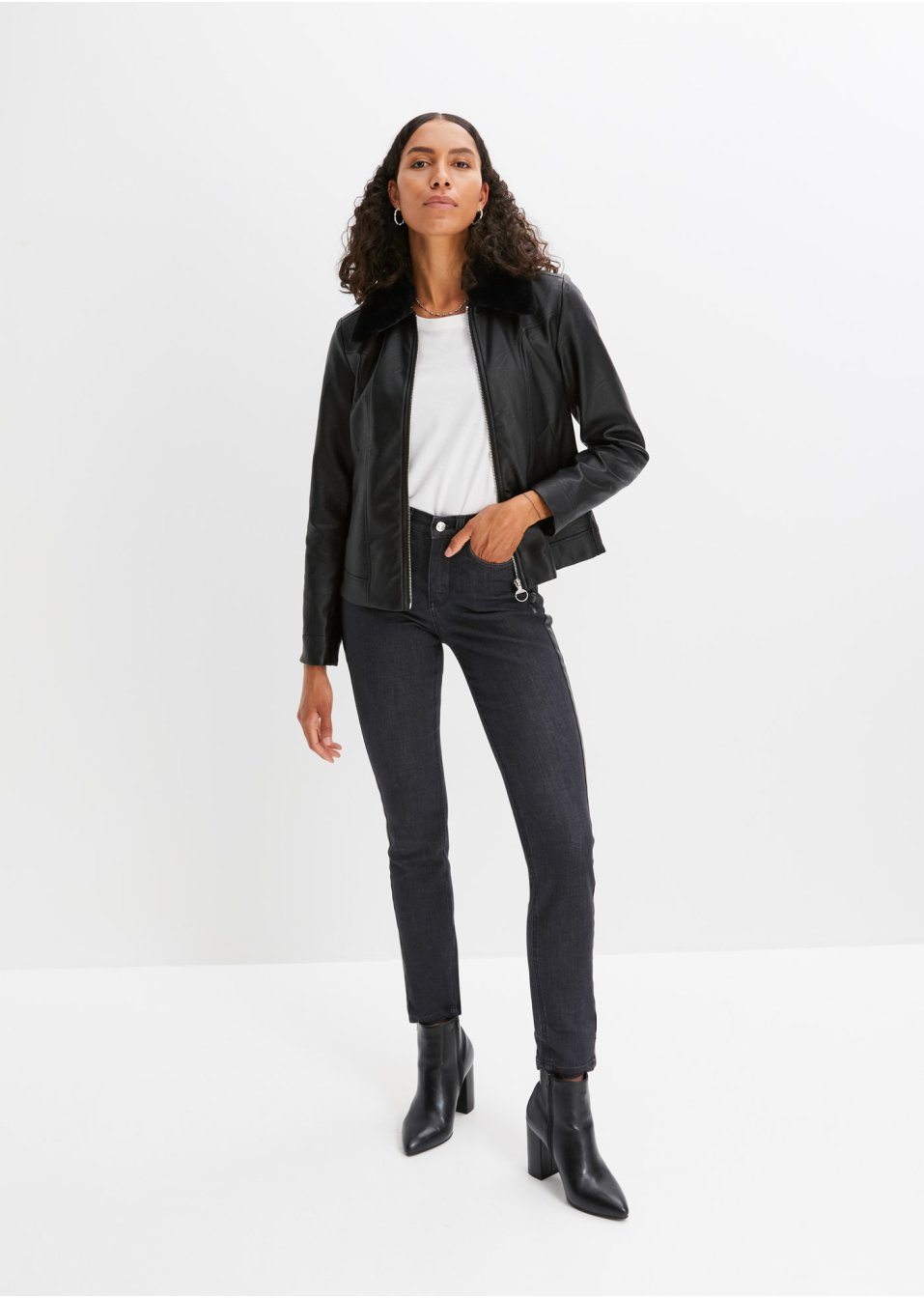 Veste avec col en synthétique