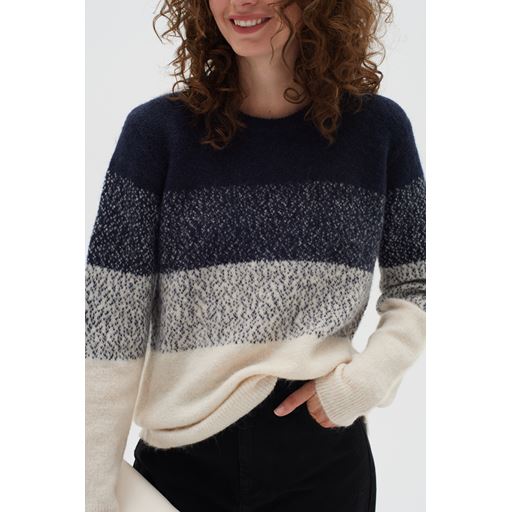 InWear HarrietIW Striktrøje, Marine/Vanilla, L