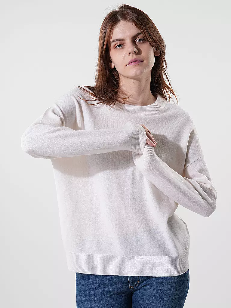 LES TRICOTS DE LEA Kaschmirpullover MAPOUPETTE weiss