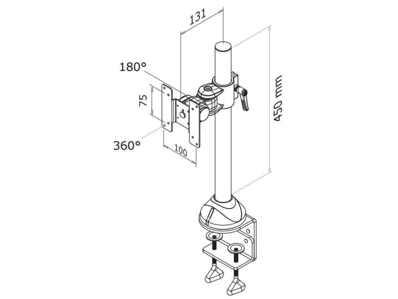 NEOMOUNTS Tischhalterung FPMA-D965 bis 10 kg – Schwarz Für Monitore von 10