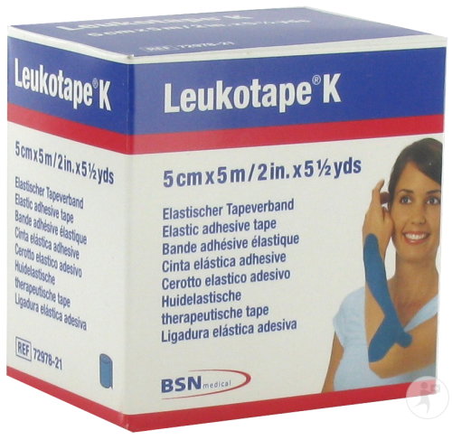 Leukotape K Bande Adhésive Élastique Bleu 5m x 5cm Pièce 1
