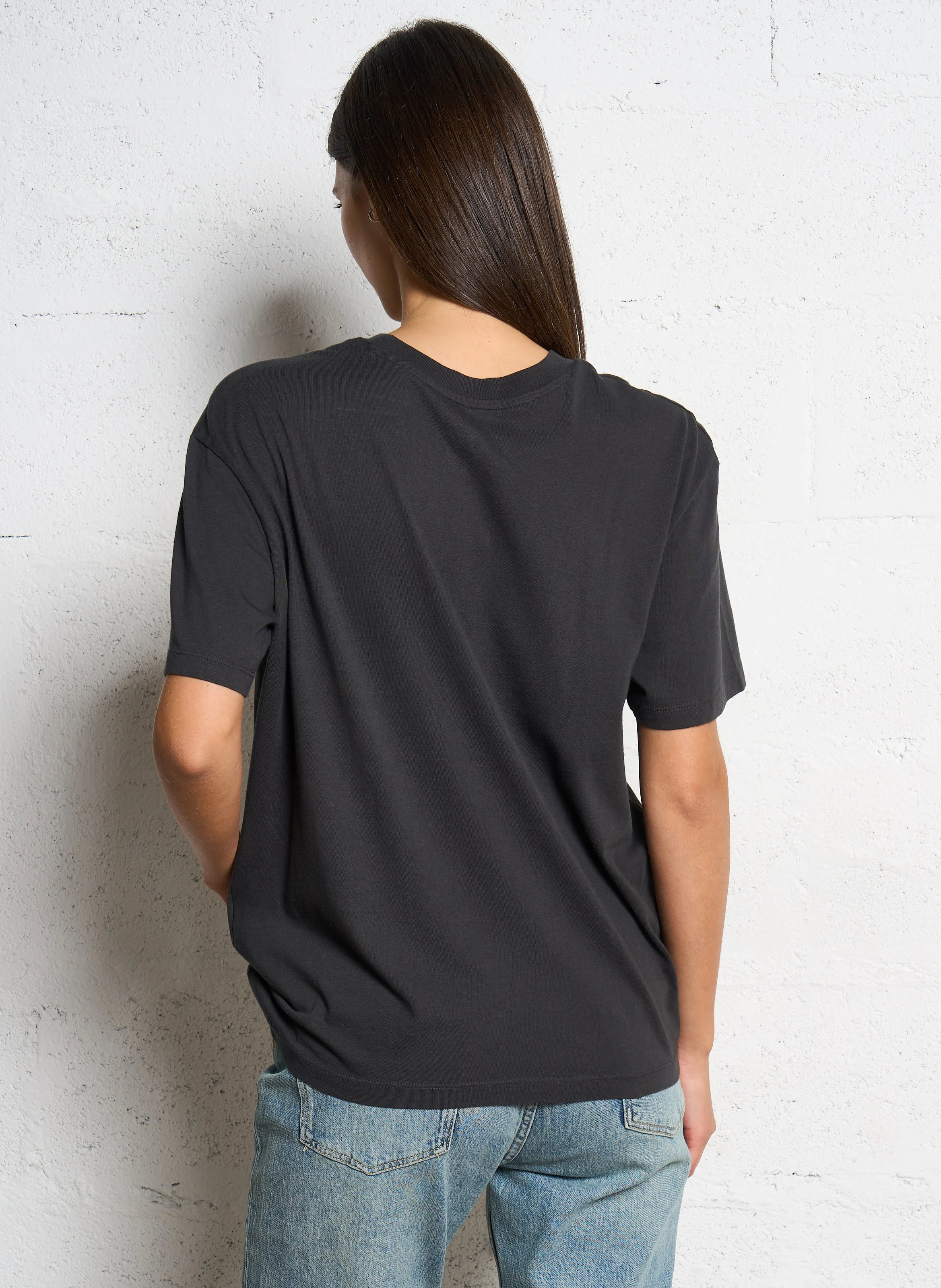 TROPICAL FEELIN - Tee-shirt droit col rond imprimé en coton | Noir
