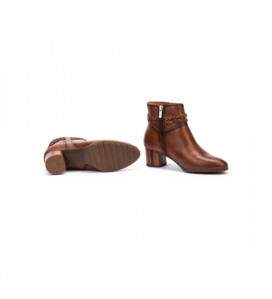 Botas de cano curto Pikolinos Calafat em couro marrom - Altura do salto: 5,5 cm -