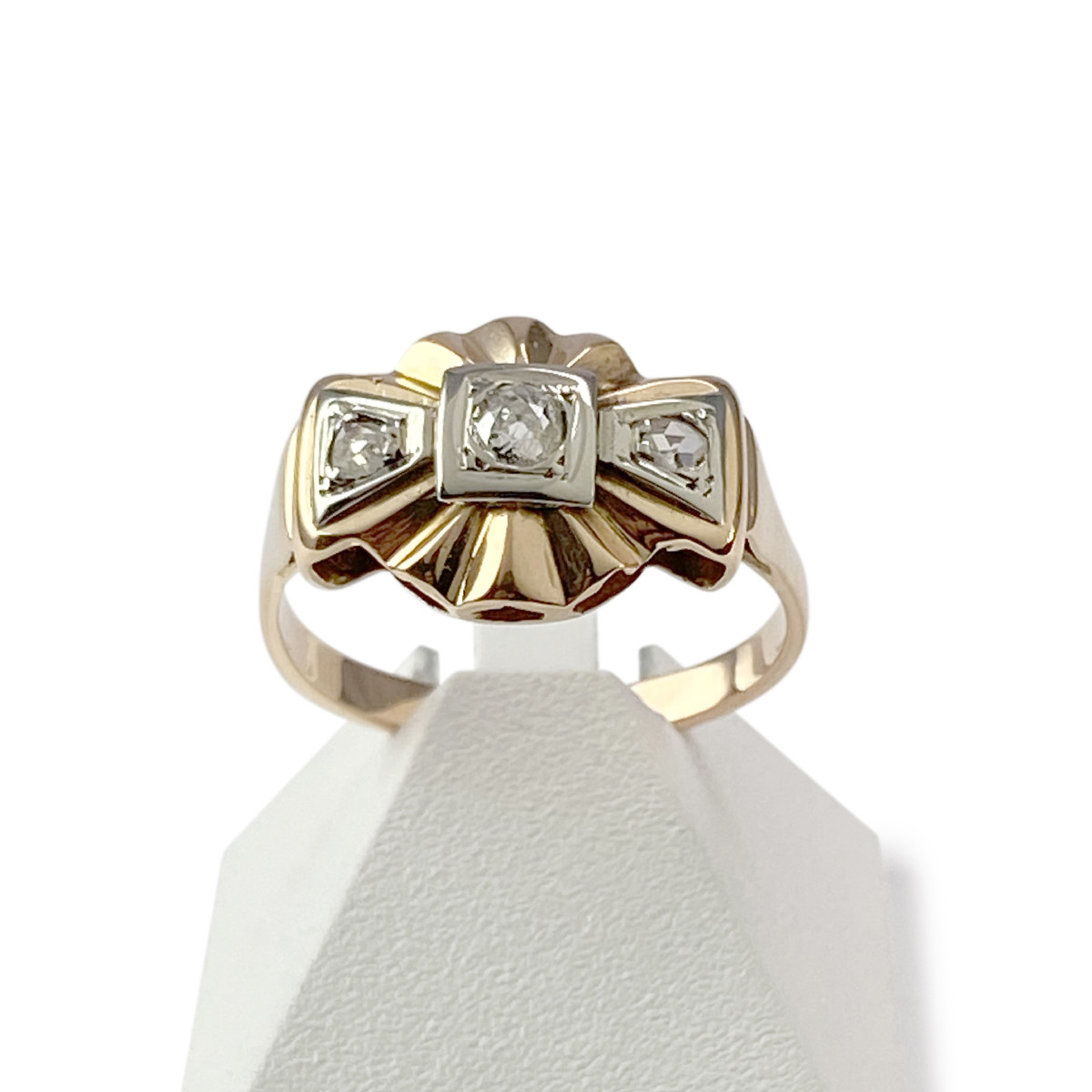 Bague d'occasion or 750 2 tons diamants