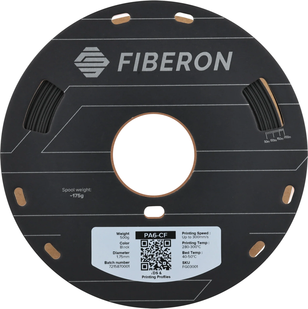 Polymaker  Fiberon™ PA6-CF20 Black, 1,75 mm / 500 g    Kohlenstofffaser verstärktes PA6 Filament in Schwarz