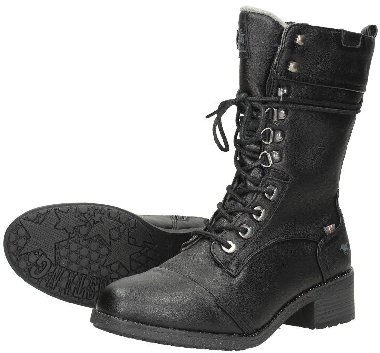 Mustang Veterschoenen Hoog zwart