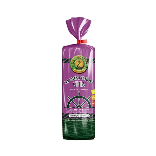 Cem Porcento Bolachas Marinheiras Chia 200g