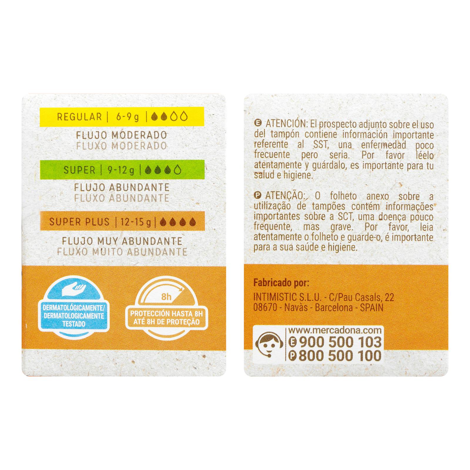 Tampons Deliplus Super Plus 100 % coton
