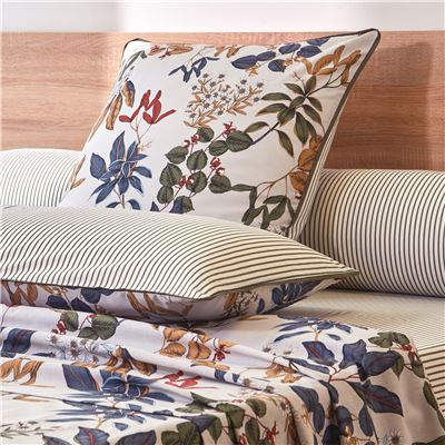 Linge de lit motif feuillage