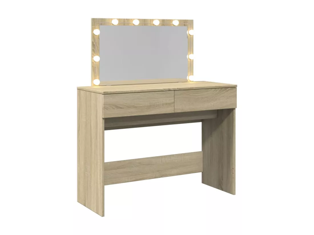 Coiffeuse avec LED chêne sonoma 100x40x120 cm