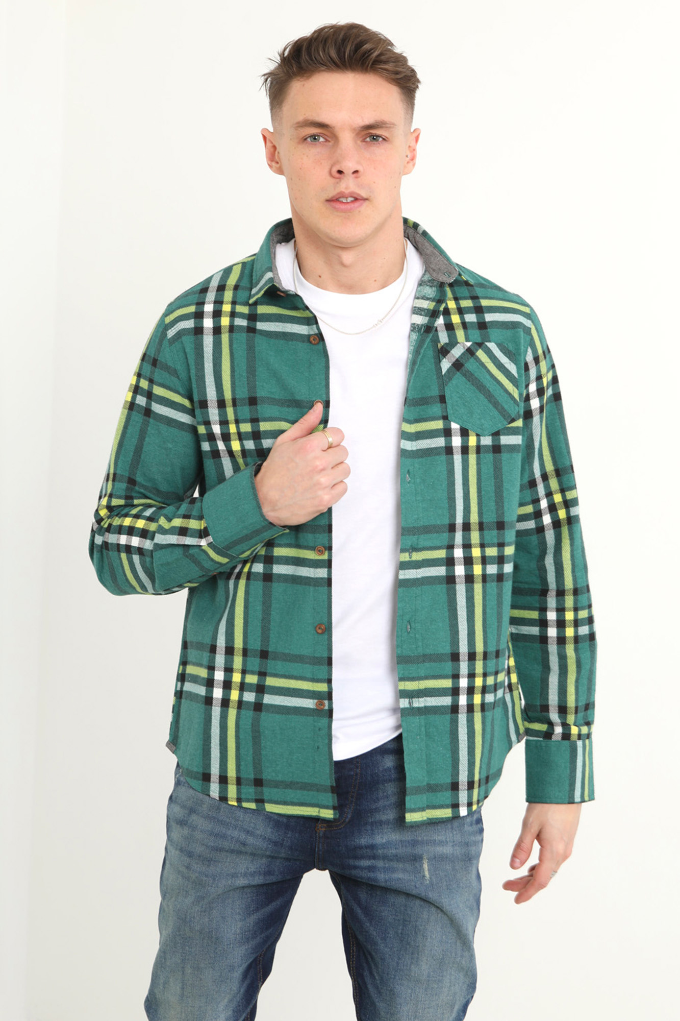Camisa xadrez com bolso