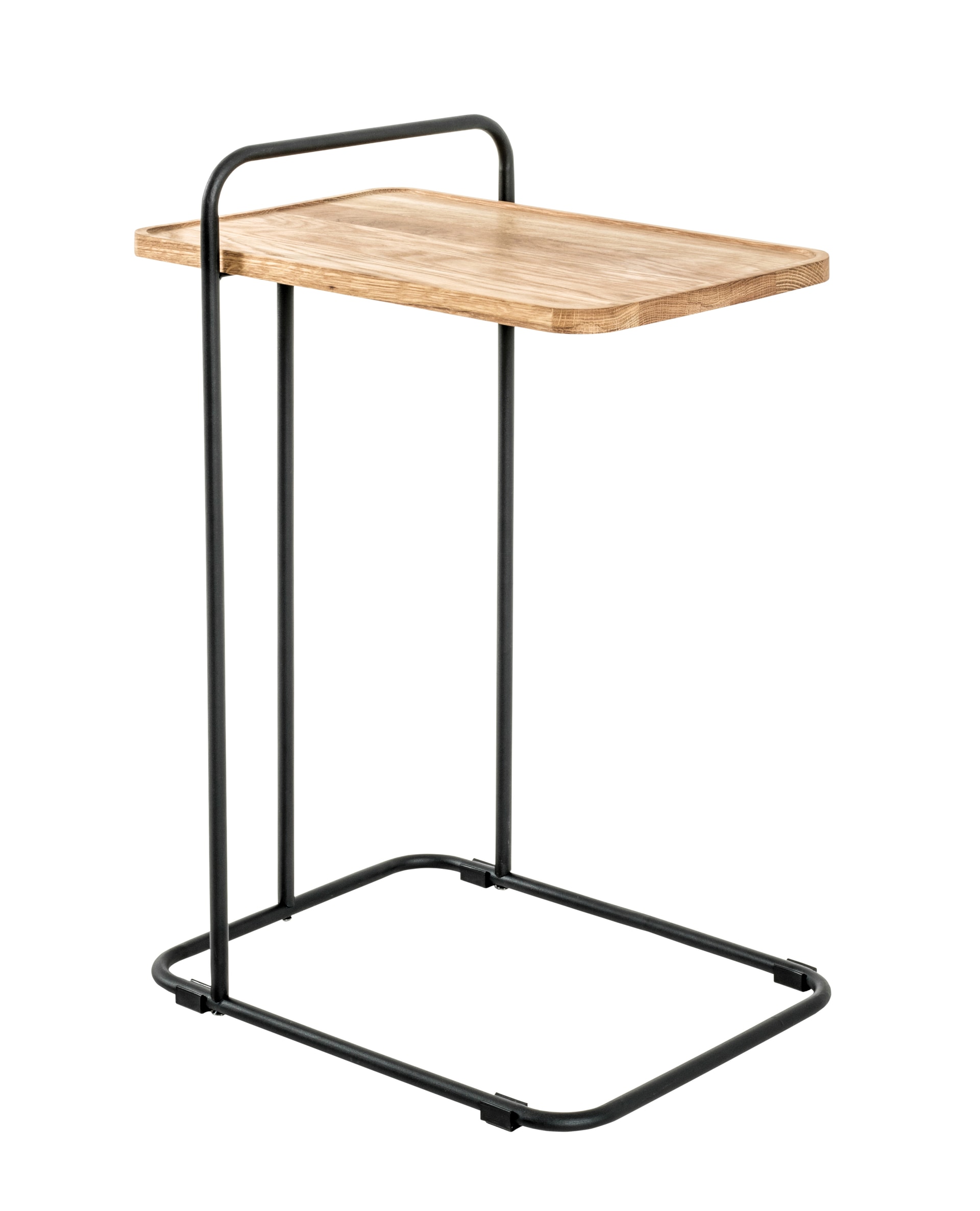 Beistelltisch 35 x 49 cm Eiche massiv/schwarz