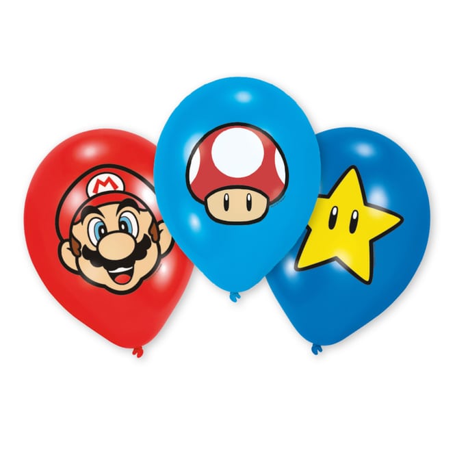 Super Mario - 6 Ballons - ø ca. 27,5 cm